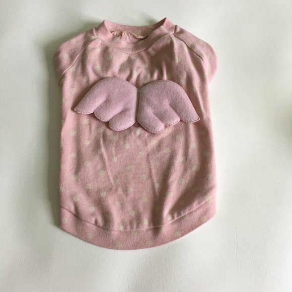 Unbranded Other - Dog Clothes Pink Fleece Polka Dots with Wing Size Large Made in Korea
